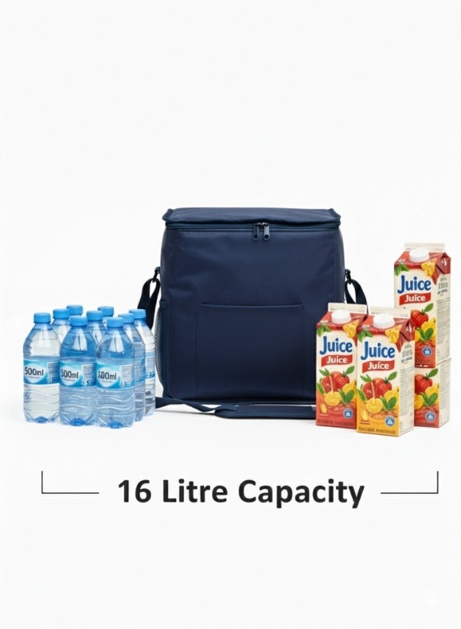 هابي هوم حقيبة تبريد معزولة بسعة 16 لتر – حقيبة غداء حرارية من مادة الجينز مع بطانة ألمنيوم لحفظ الطعام والمشروبات، حقيبة تبريد خفيفة وعملية مع مقبض، مثالية للنزهات، السفر، التسوق، المدرسة أو الأنشطة الخارجية، تحافظ على وجباتك ومشروباتك باردة، حقيبة حرارية أنيقة - Image 5